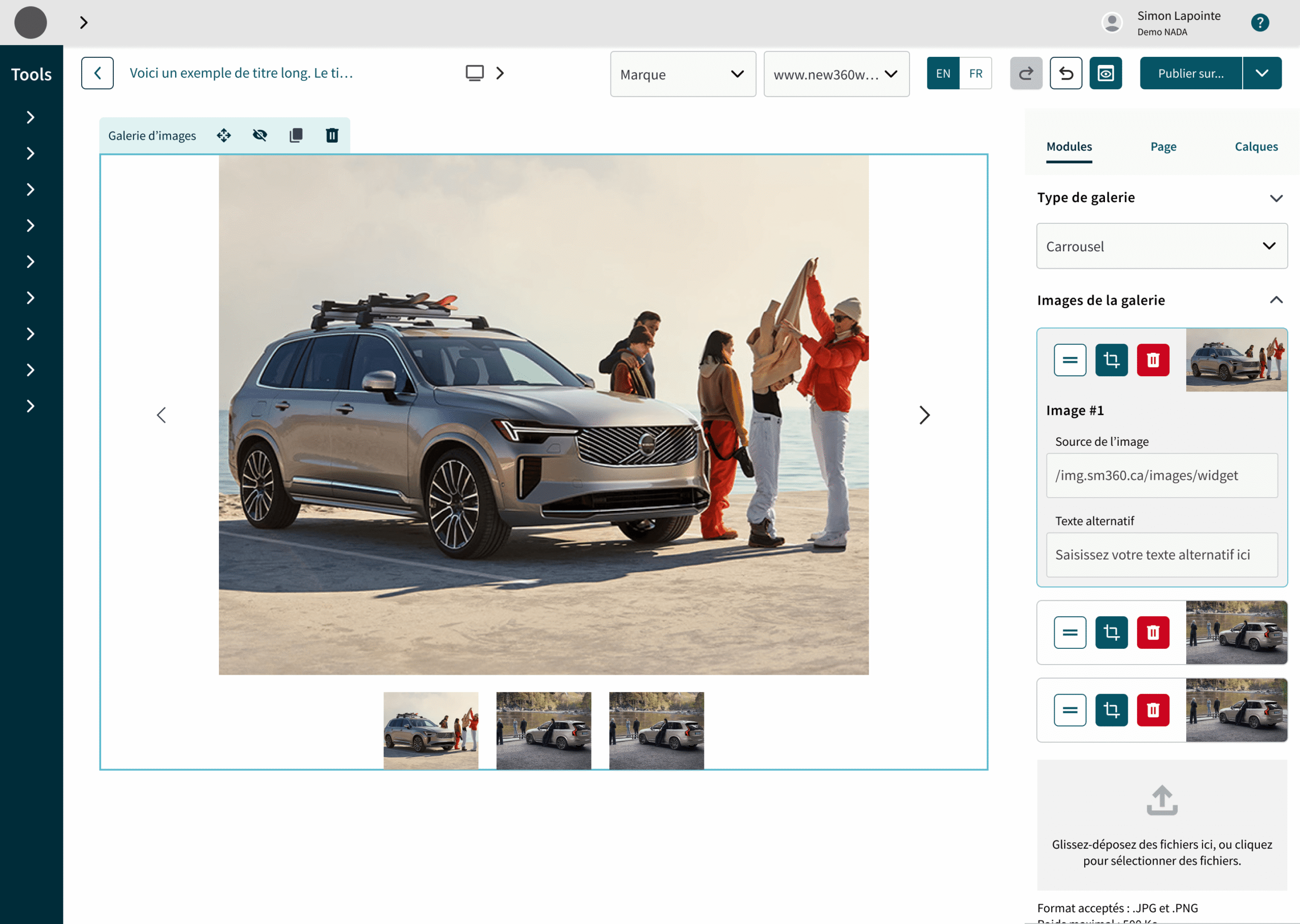 Gallery module screen