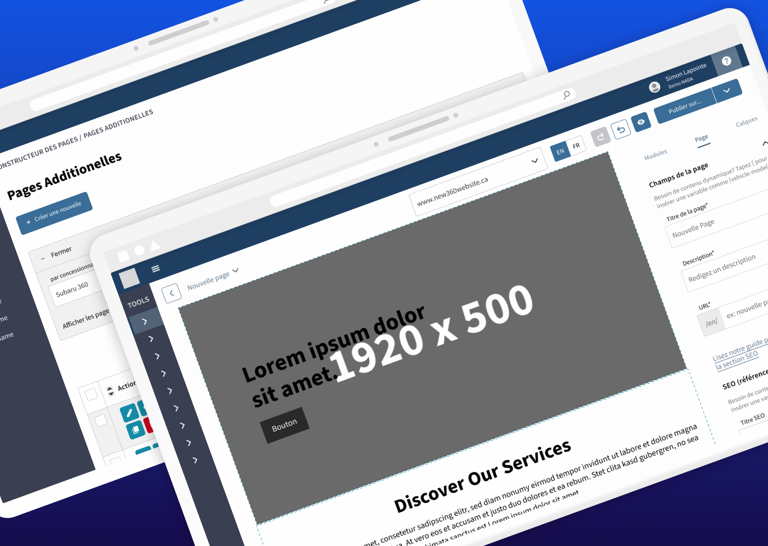 Site Builder Screens