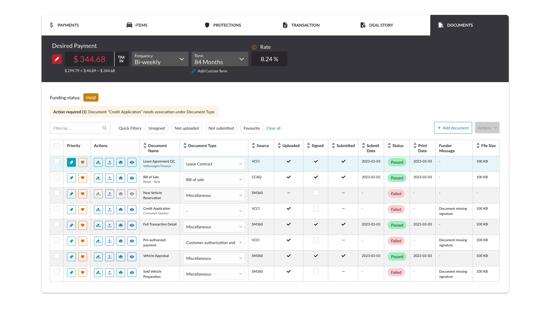 OXLO – F&I Document Management Feature